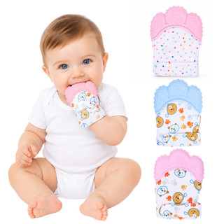 Mordedor Luva Interativa para Bebês Alívio da Dentição Silicone e Ajustável com Velcro BP…