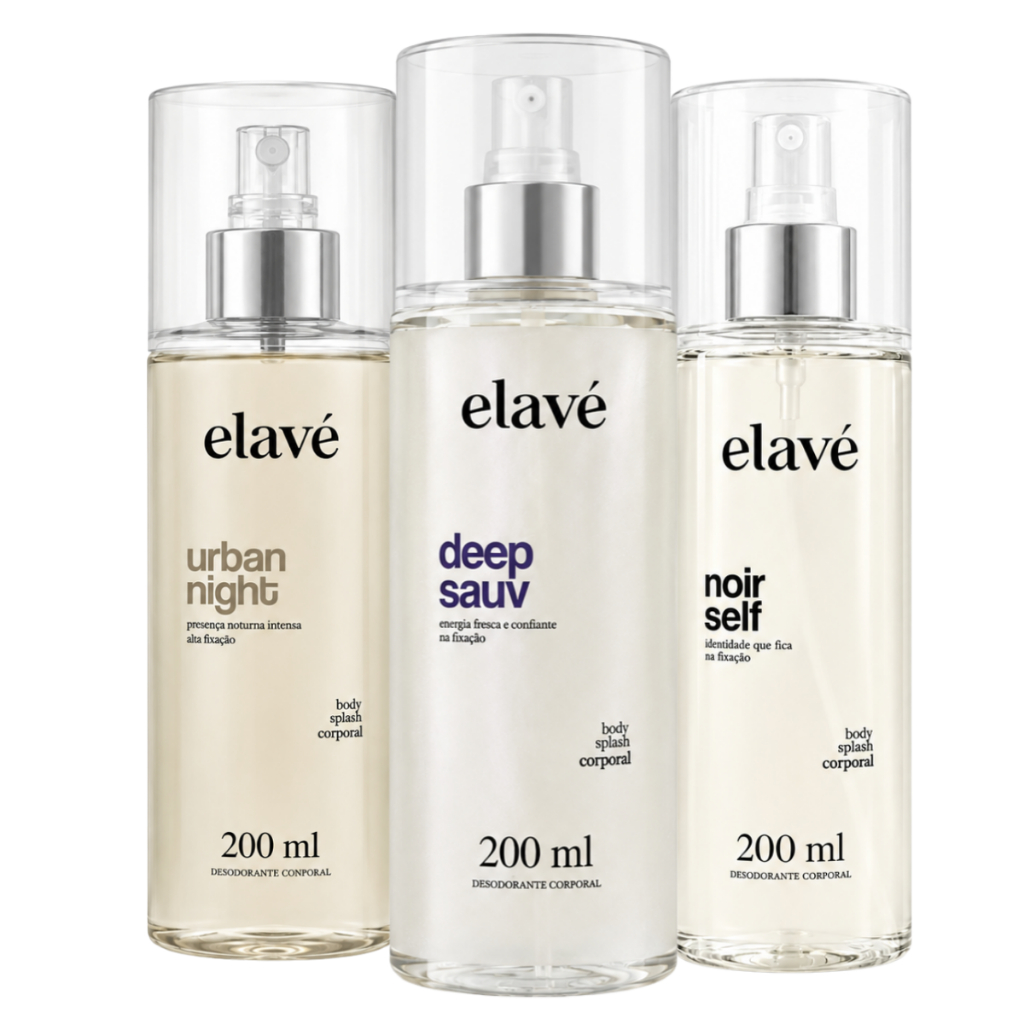 Kit Elavé Body Splash Blue Breeze | Golden Chic | Femme Power 200ml - Inspirado Light Blue | J'Adore | Good Girl