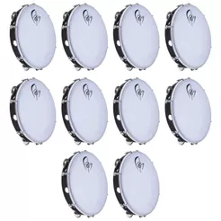 KIT ESPECIAL 10 PANDEIROS WEB MUSIC SHOP 10" PRETO PELE LEITOSA