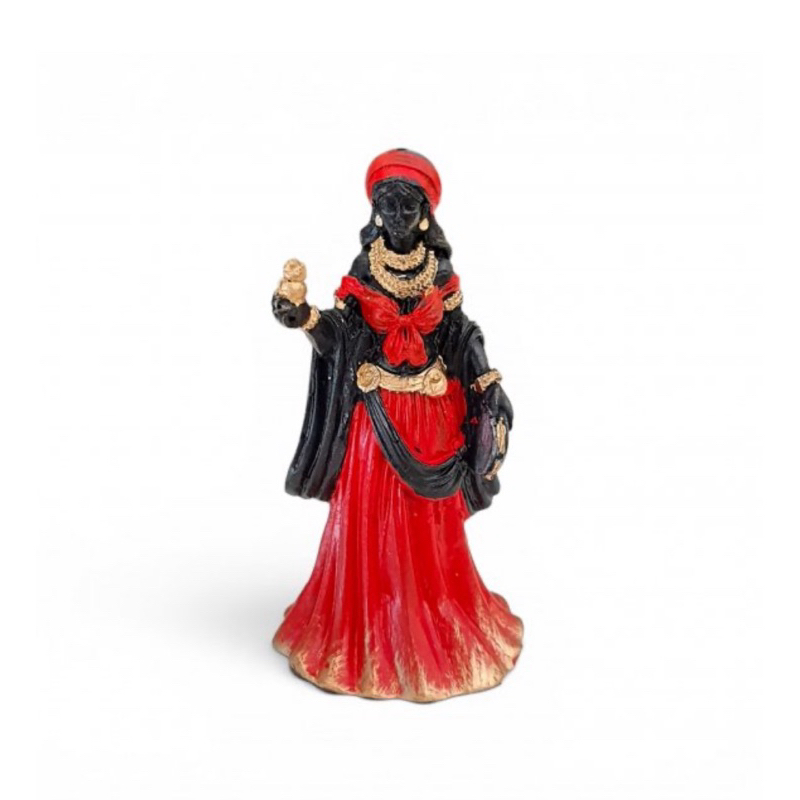Imagem de Orixá Cigana vestido vermelho em resina de 10cm