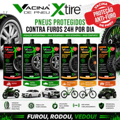 Vacina de Pneu Xtire Selante Anti furo Proteção contra Furos Para Moto Carro e Bike Off Road