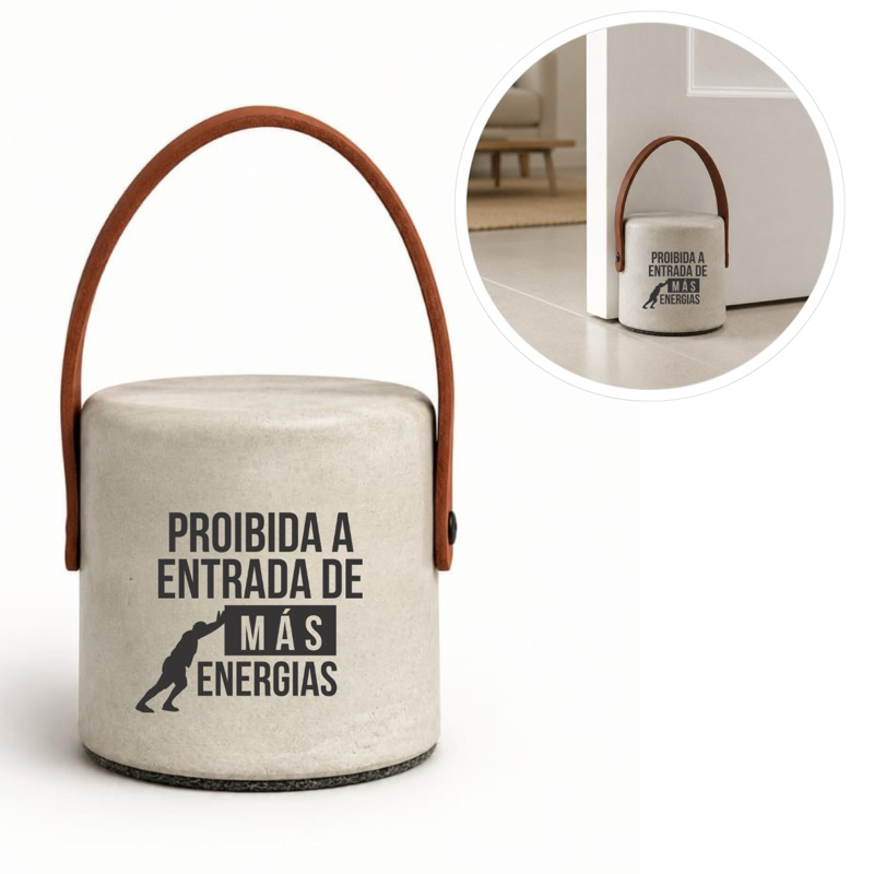 Peso de Porta Artesanal em Concreto 1,7kg - Pocket Frases divertidas - Estilo Industrial