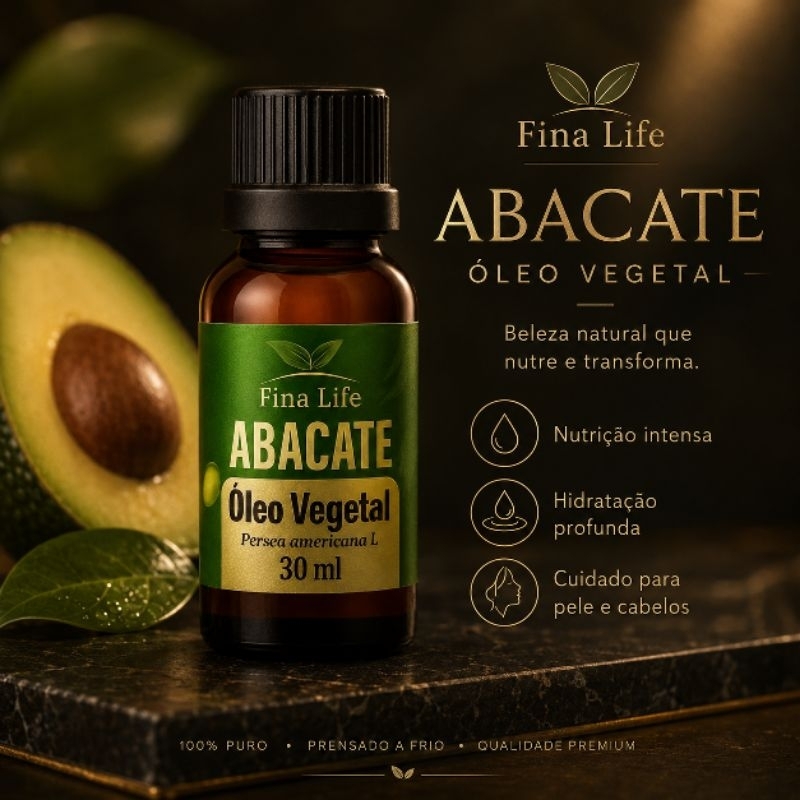 Oleo vegetal abacate 30m fina lifel 100% natural prensado a frio
