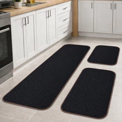 Jogo de Tapete para Cozinha Sala 3 Peças Varias cores Passadeira antiderrapante Decorativo para Piso