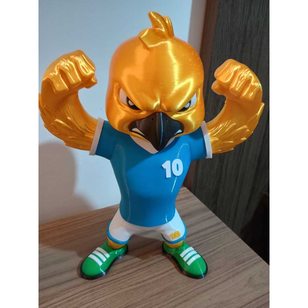Boneco Mascote Canarinho Pistola Seleção Brasileira - Premium 27cm / Brasil