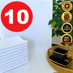 Pano de Prato Liso Branco – Pintura, Bainha Reforçada, Pano de Copa Premium Algodão