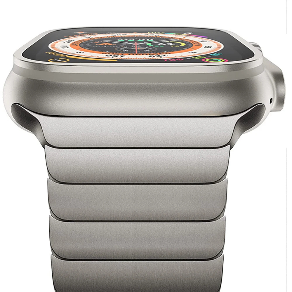 Pulseira Titânio Elos Apple Watch Série Ultra 1 ao 10 Pulseira Aço Inoxidável iWatch 49mm ao 40mm