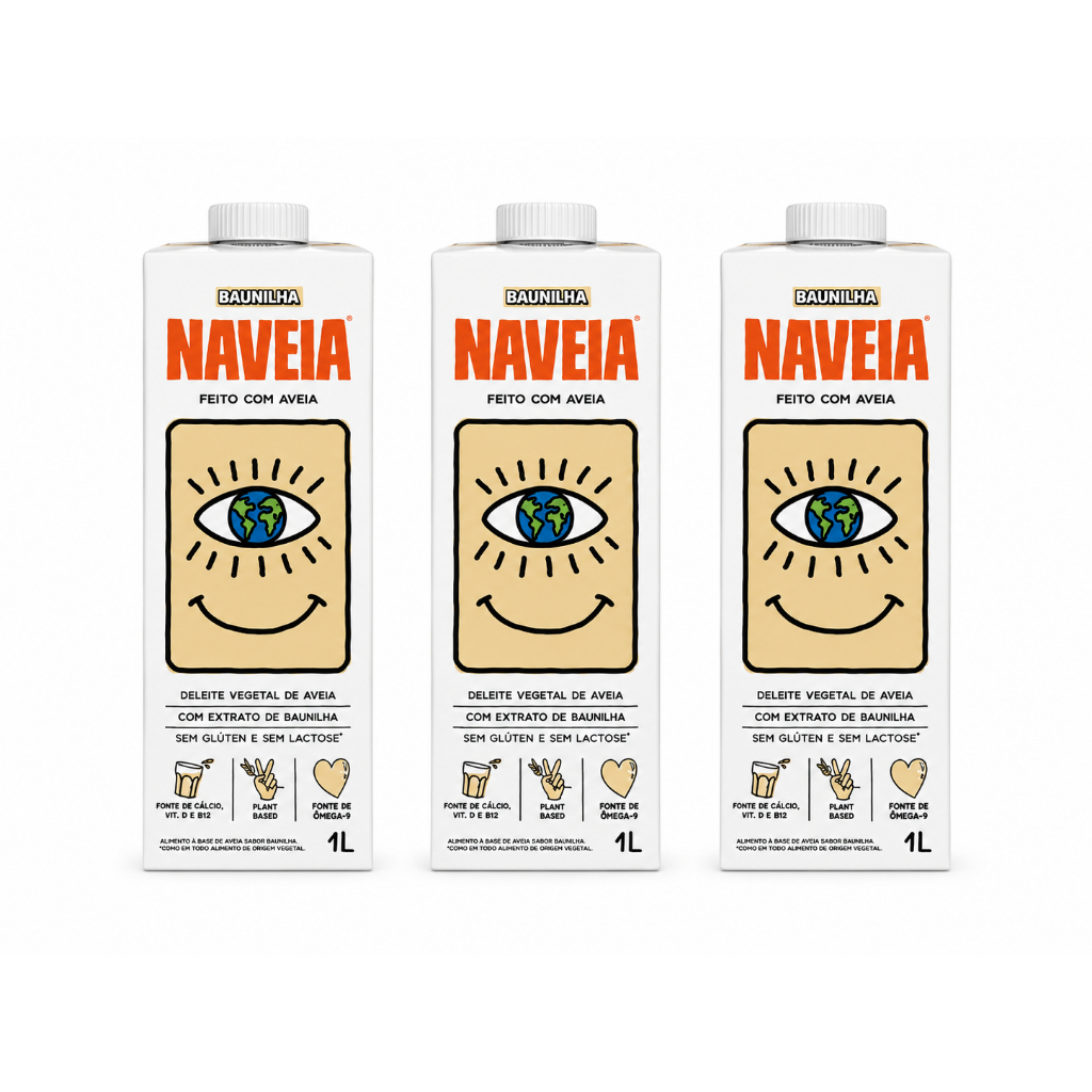 Naveia Baunilha 3x -1L | Bebida Vegetal de Aveia | Sem Lactose | Sem Glúten