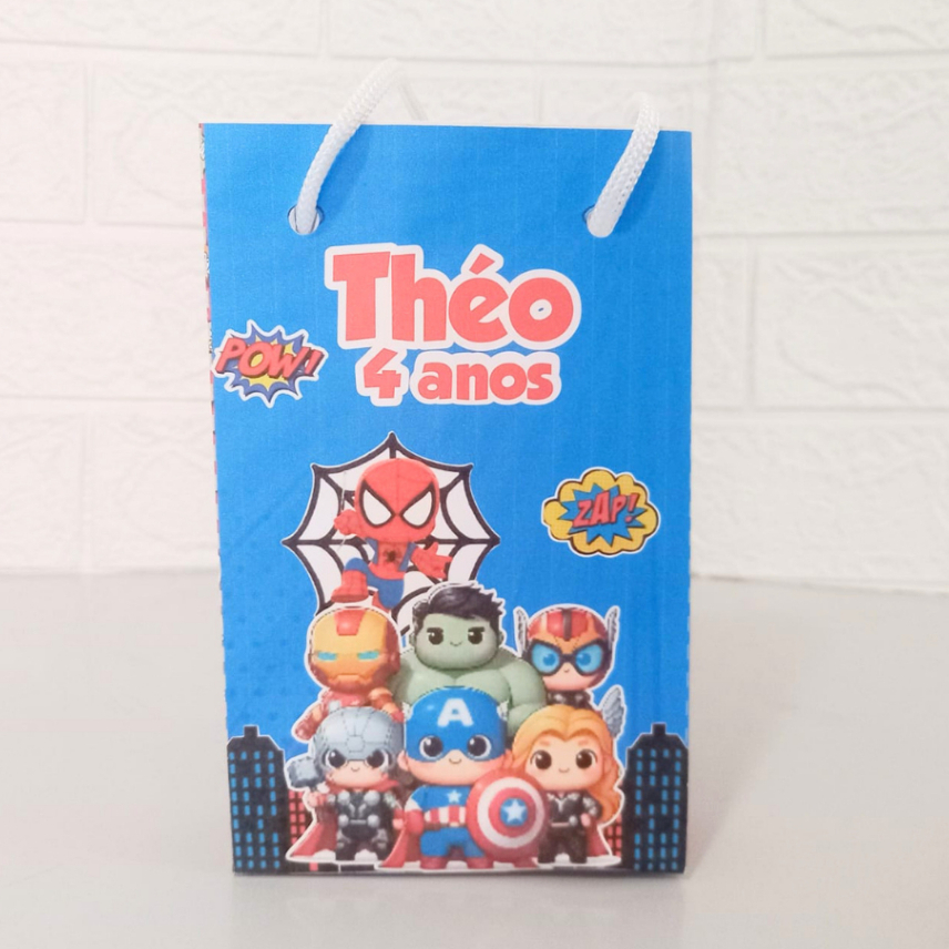 Sacolinha Vingadores Cute Personalizada| Festa Infantil|Lembrancinhas|Aniversário|Surpresa