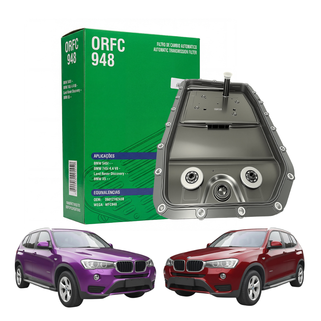 Filtro Câmbio Automático BMW X3 Aut M40i M Sport Xdrive 2.0 3.0 16v 24v L6 Turbo Flex Híbrido 2002 a 2021 Sem Junta