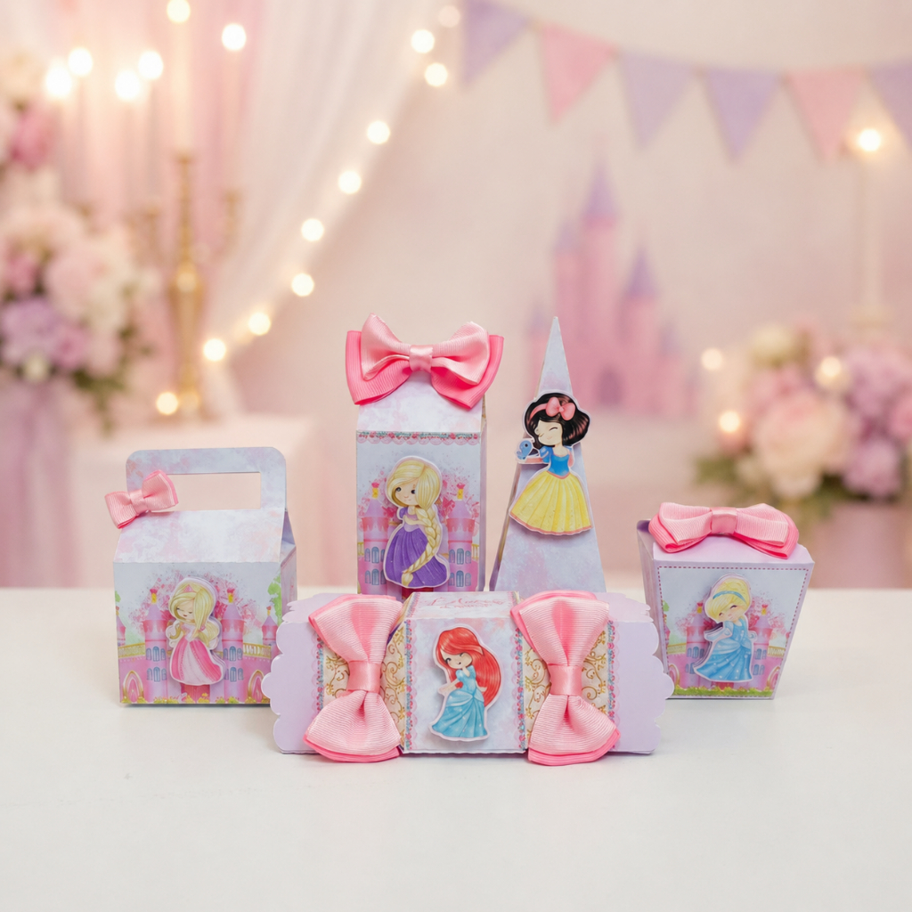Kit Festa As Princesas Cute Lembrancinhas Personalizadas Caixinhas Para Doces Aniversário Infantil Princesas Castelo