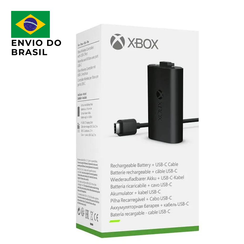 Bateria Recarregável Para Controle de Xbox Series X/S e One Com Cabo Tipo-C 1400mah