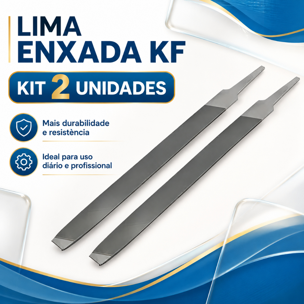 Kit 2 Lima Enxada 8 Polegadas K&F Chata Murça Amolar Afiar Facão Foice Machado Faca Aço Agrícola