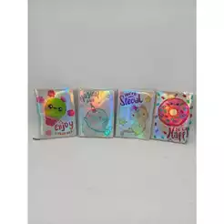 Mini Caderno Diario holografico fofo 80 Folhas 10,5x14,5 cm