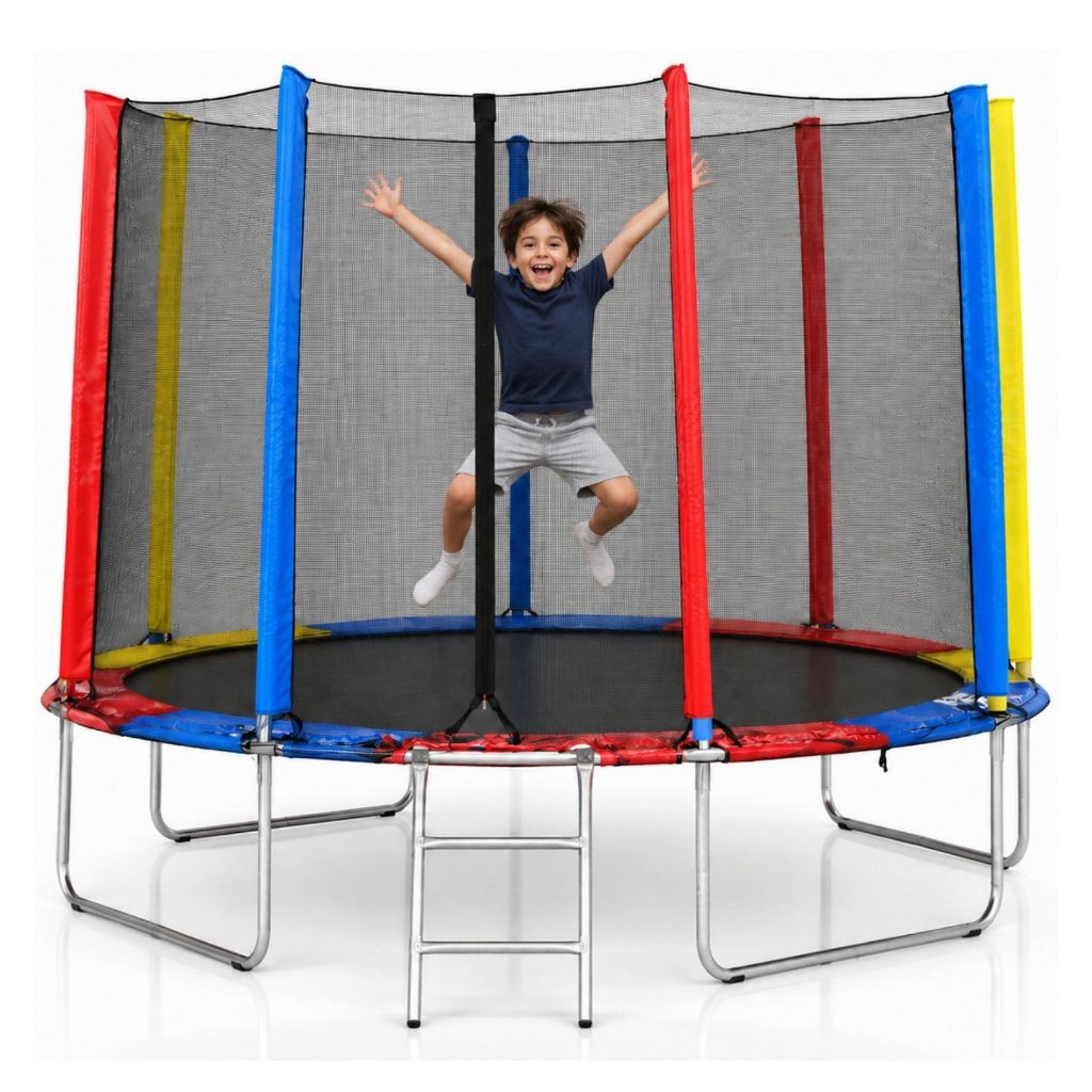 Cama Elástica Trampolim Pula Pula Infantil 2,4m Grande Diversão Garantida com Escada Rede Proteção