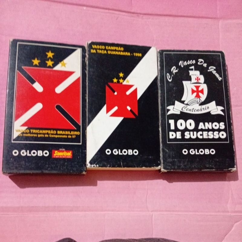 3 Fitas Vasco da Gama raridade Vasco tricampeão  Brasileiro Vasco da Taça Guanabara 100anos de sucesso
