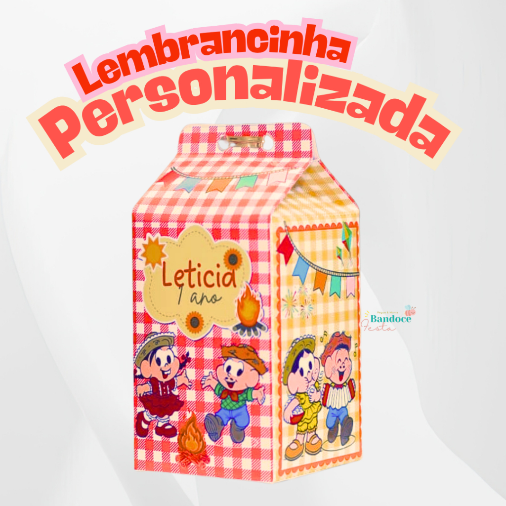 Caixinha Milk e Pirâmide Personalizada – Lembrancinha Festa Infantil – Qualquer Tema