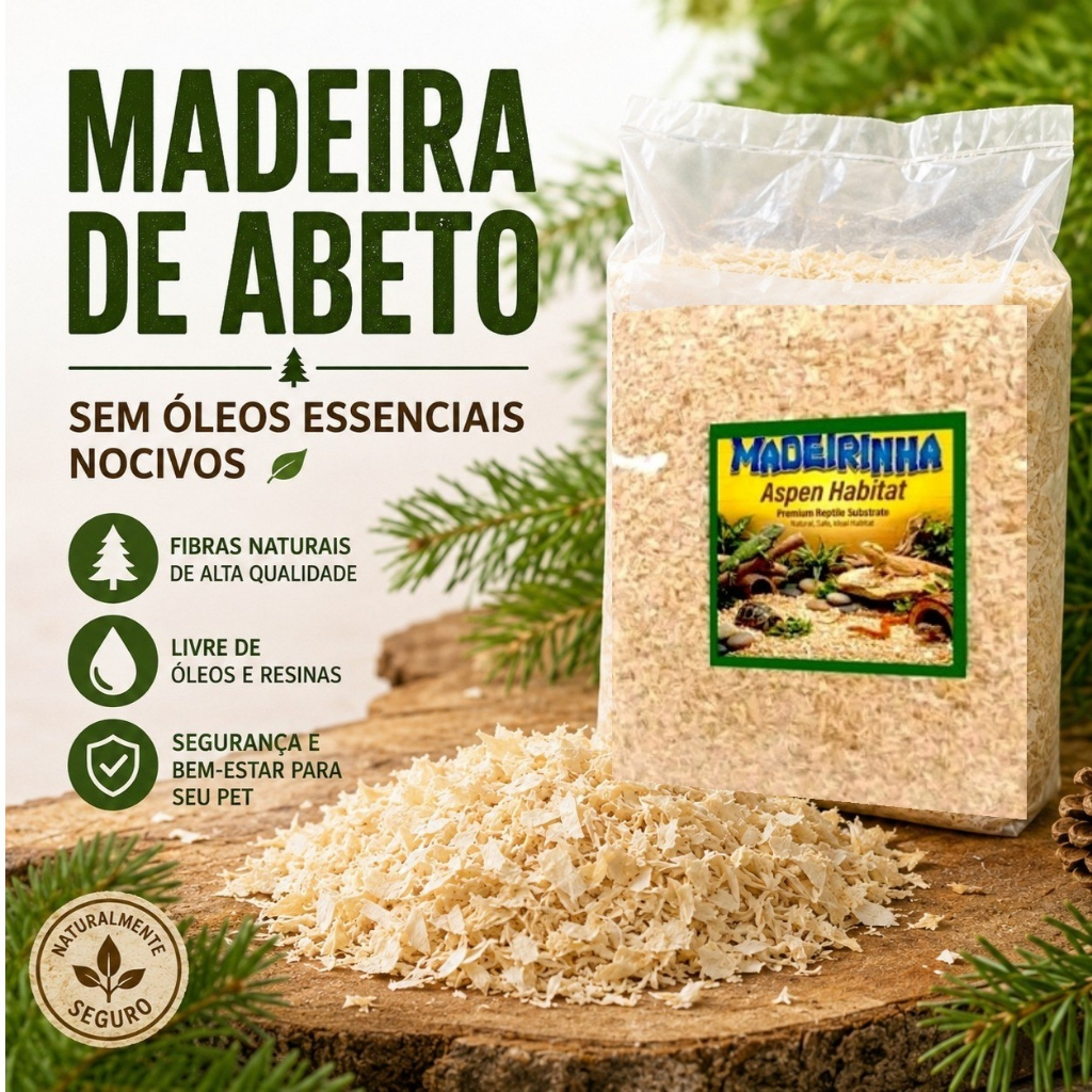 Maravalha Para Hamster Répteis Roedores Forração Terrário Substrato Aspen 2Kg SAFE Flake Minhocário Composteira