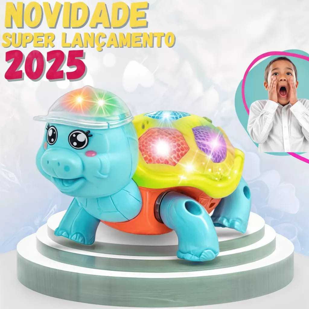 Brinquedo Tartaruga Interativa - Música, Movimento e Luzes para Entreter seu Bebê