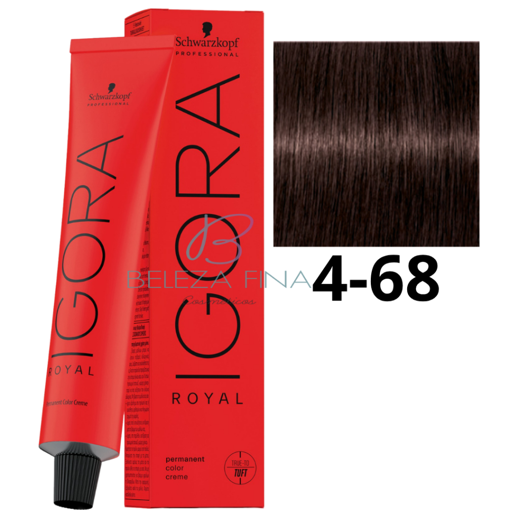 Coloração Schwarzkopf Igora Royal Tintura 4-68 60g CASTANHO MÉDIO MARROM VERMELHO
