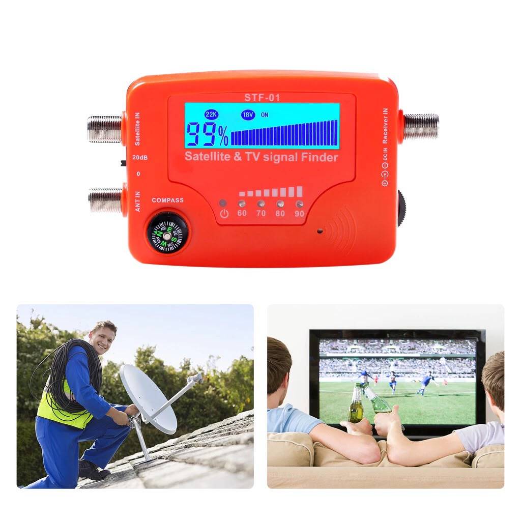 dolebr 2 Em 1 Localizador De Sinal De Satélite E TV LCD Digital Portátil Medidor De Força De Antena Encontrar Com Comp
