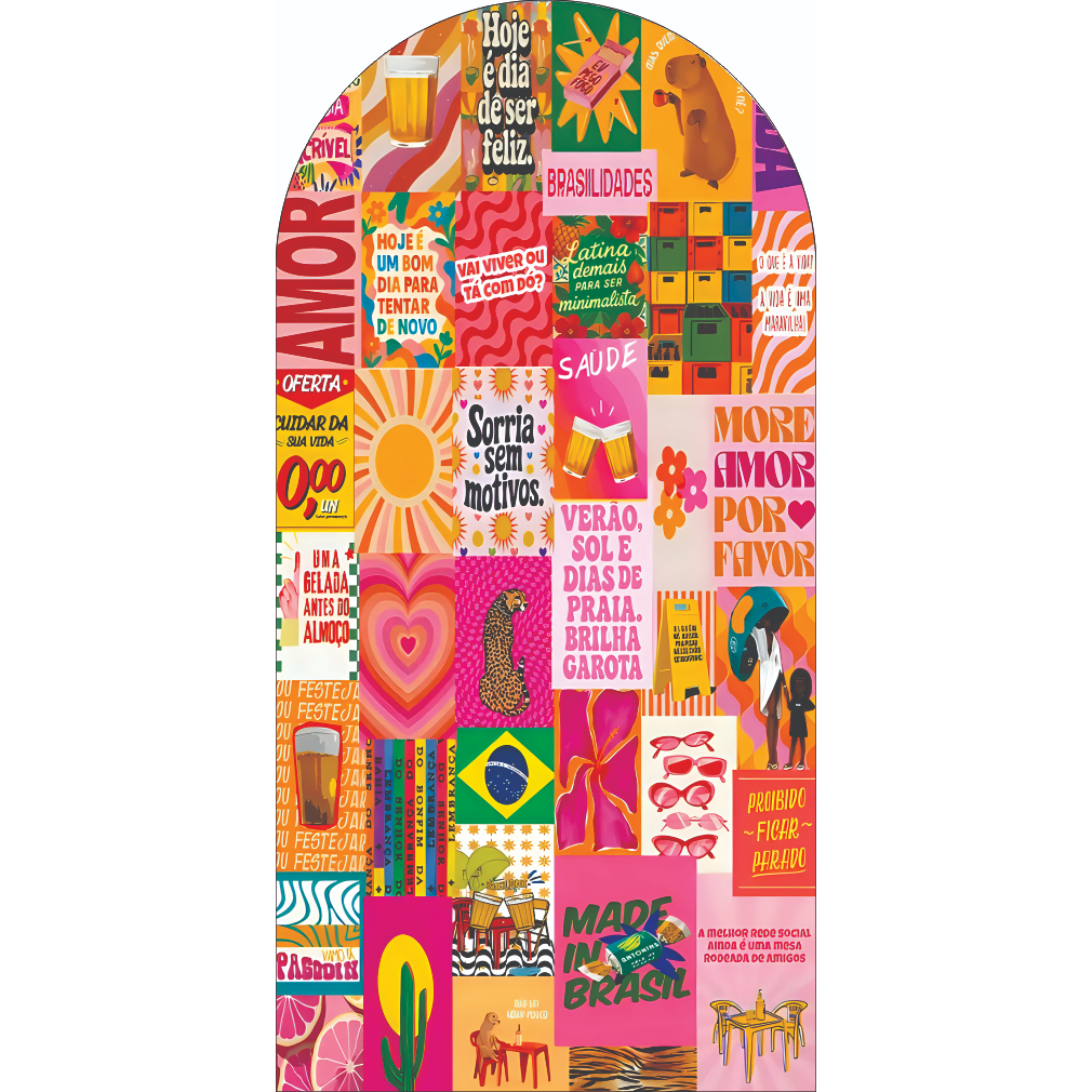 Painel De Decoração Romano 2m X 1m Brasilidade Veste Fácil