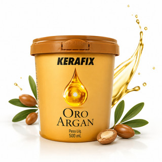 Máscara de Altíssima Hidratação Capilar Secos e Danificados KERAFIX ORO Argan Probelle 500ml