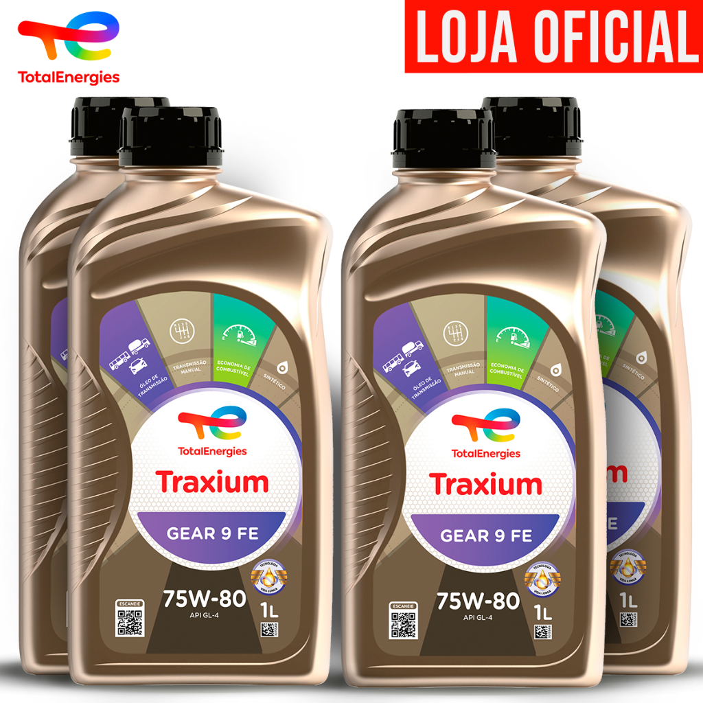 Kit 4 Óleo de Câmbio Manual 75w80 Totalenergies Traxium Gear 9 Fe