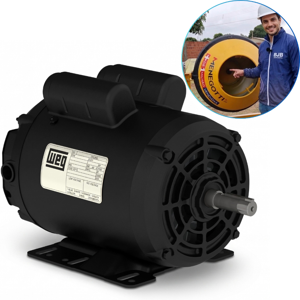 Motor Weg Elétrico 3CV Compressor Moinho Betoneira Picador Baixa Rotação 1800rpm