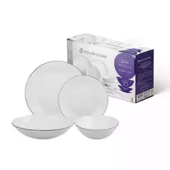 Aparelho de Jantar 16 Peças Maison Branco com Bowls para 4 Pessoas Design Moderno
