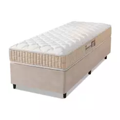 Cama Box Colchão Solteiro Espuma D33 New Millenium 88x188x57cm Branco / Bege Hellen - Suporta até 120kg por Pessoa
