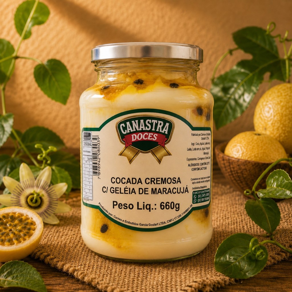 Cocada Cremosa com Geléia de Maracujá 660g - Canastra Premium