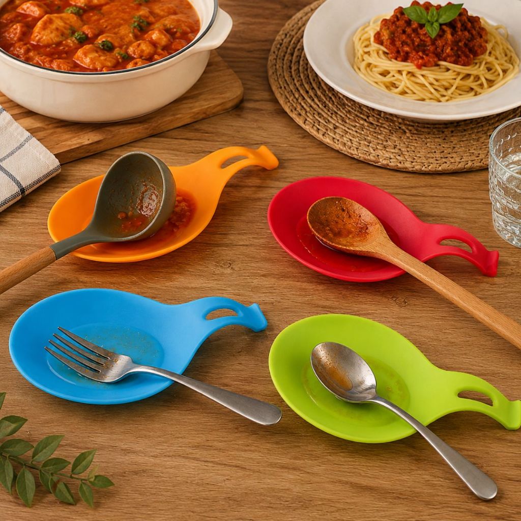 Descanso de Talheres Sortido Silicone Utensílio Cozinha Garfo Faca Colher