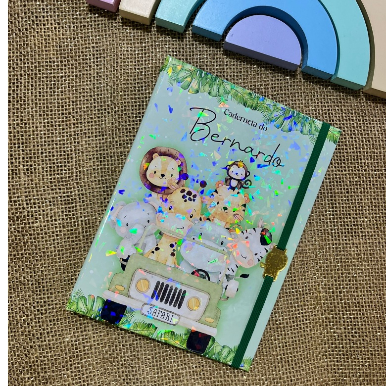 Porta Caderneta de Saúde do Bebê | Capa Protetora Personalizada - Safari