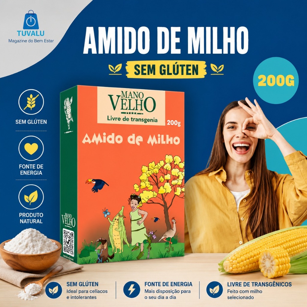 Amido de milho Livre de transgênia - Mano velho 200g