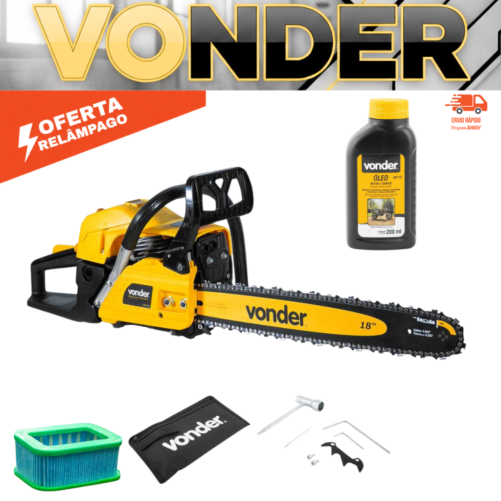 Imagem Motosserra A Gasolina Com 200Ml De Óleo 2 Tempos 54,6CC MGP546 Vonder Profissional Top