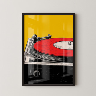 Quadro Decorativo Disco Vinil Arte Pop Com Moldura