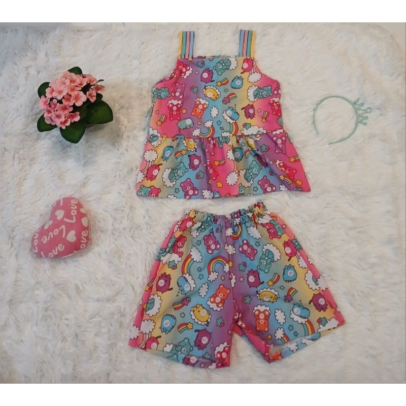 Conjunto Infantil Feminino Blusa e Short Alça Colorida Menina Veste 7 a 10 Anos | Estampas Variadas