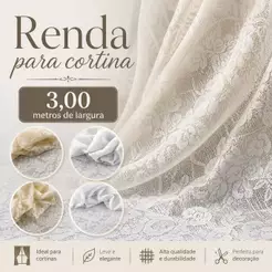 Tecido Renda Para Cortina De Três Metros De Largura!!! (1m x 3,00m)