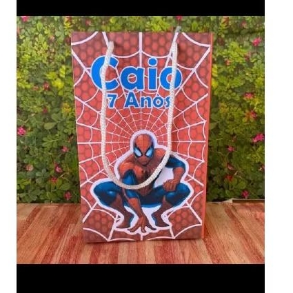 Sacolinha Surpresa - Homem Aranha - Qualquer tema - Sacola Lembrancinha - Personalizados Aniversario Festa