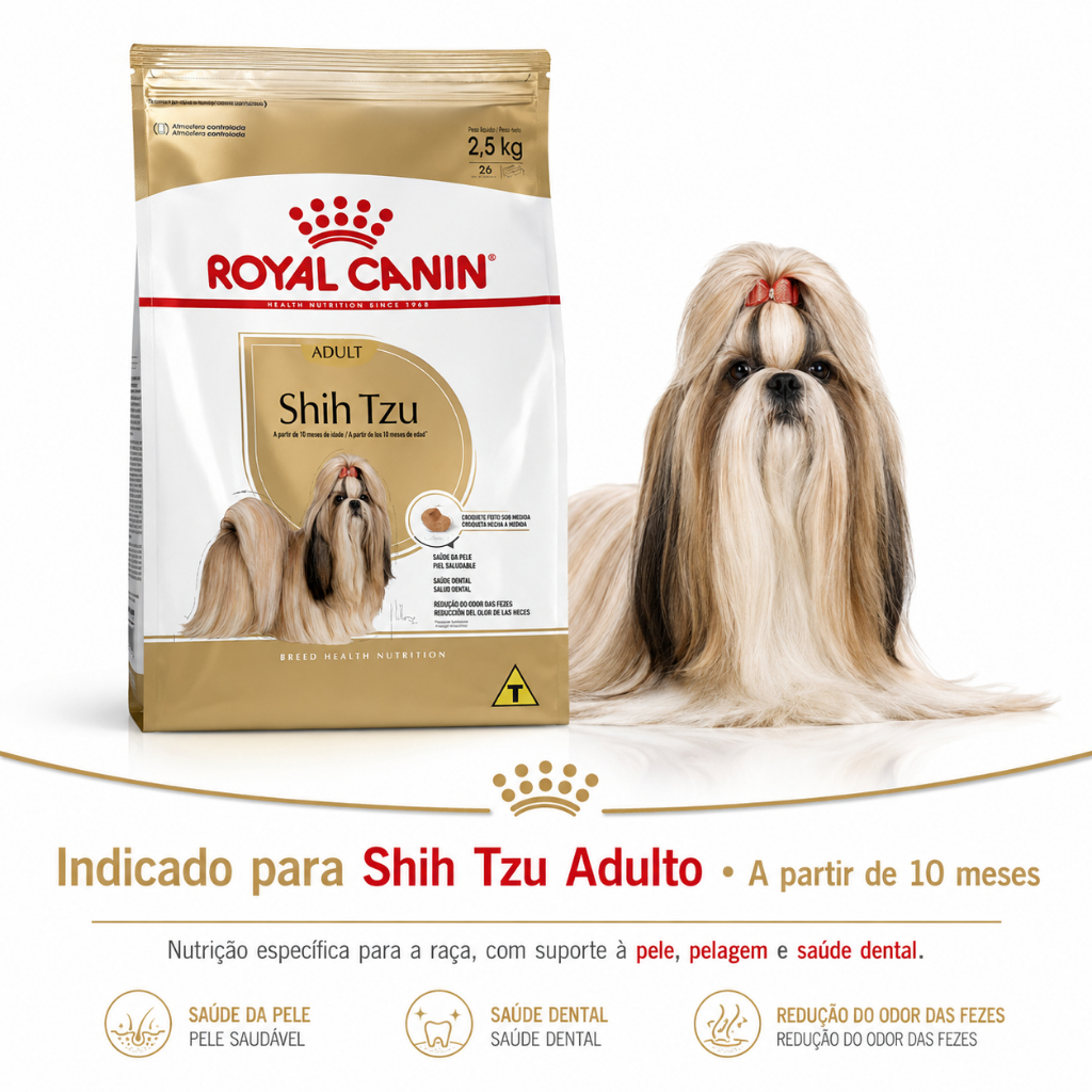 Ração Royal Canin Shih Tzu Adult 2,5kg Para Cães Adultos