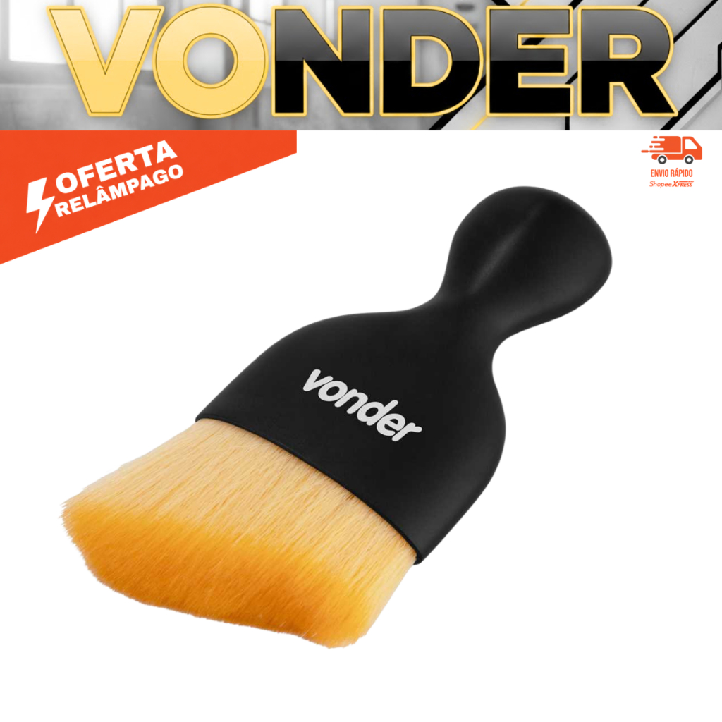 Escova Pincel Automotivo Brush Soft Clean para Limpeza de Painel e Detalhamento Fino VONDER