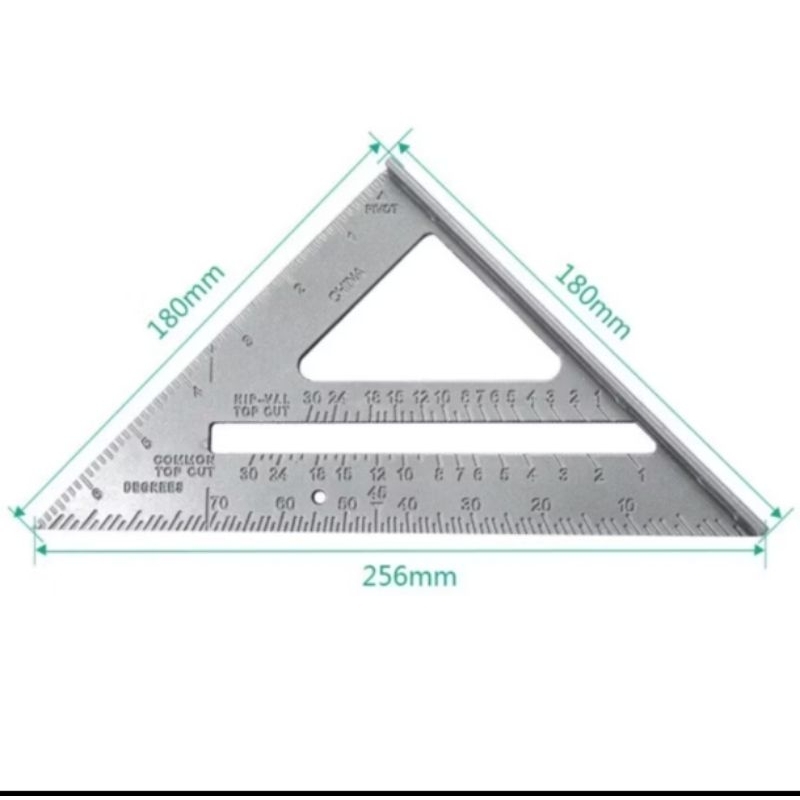 Esquadro Profissional Triangular 7 Polegadas 90 Graus De Alumínio Ferramenta De Medição 15690