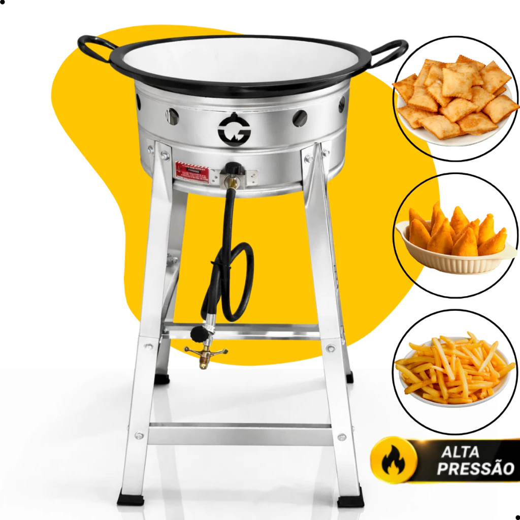 Fritadeira A Gás 7 Litros Inox Fritador Pasteleiro Tacho Nº16 Pastel Batata Salgado Fritura em Geral — imagem 1