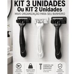 Suportes de Gilete 3/2/1 unidades para Banheiro Barbeador Parede Adesivo 3M Orignal Sem Furar Clean