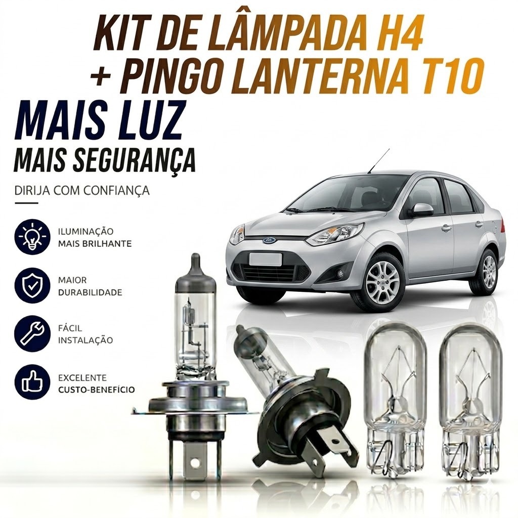 Lampada farol BAIXO + LANTERNA FORD FIESTA 2007 ATÉ 2013