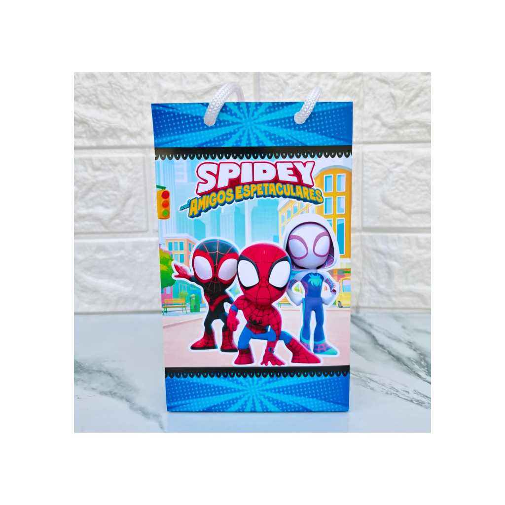 Envio Rapido - Sacolinhas Personalizadas tema Spidey homem aranha e amigos- Lembrancinha| Pegue e monte