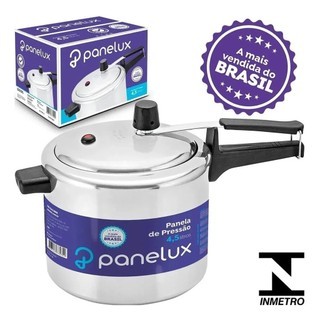 Panela de Pressão Panelux 4,5L Linha Classic Alto Brilho - Cozimento Rápido e Seguro