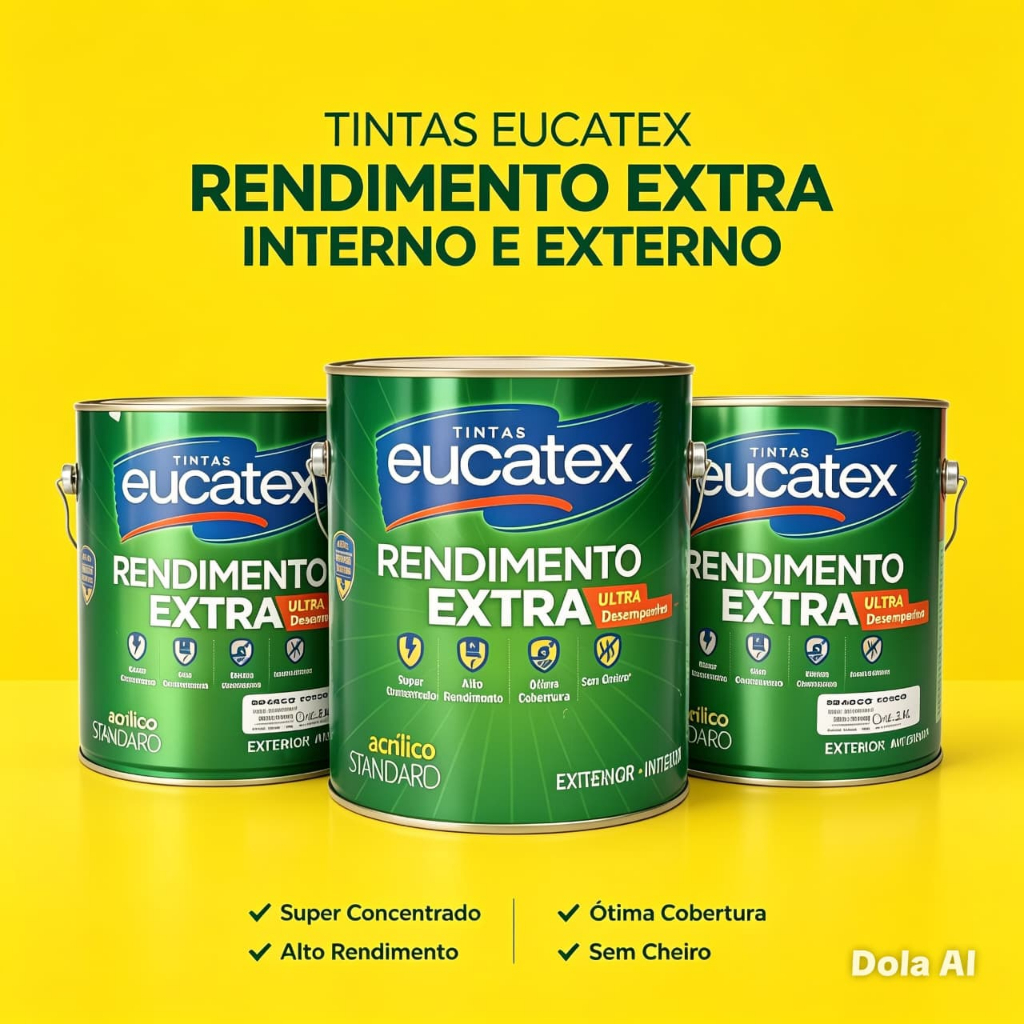 Tinta Eucatex Rendimento Extra concentrada em galão de 3,6 litros