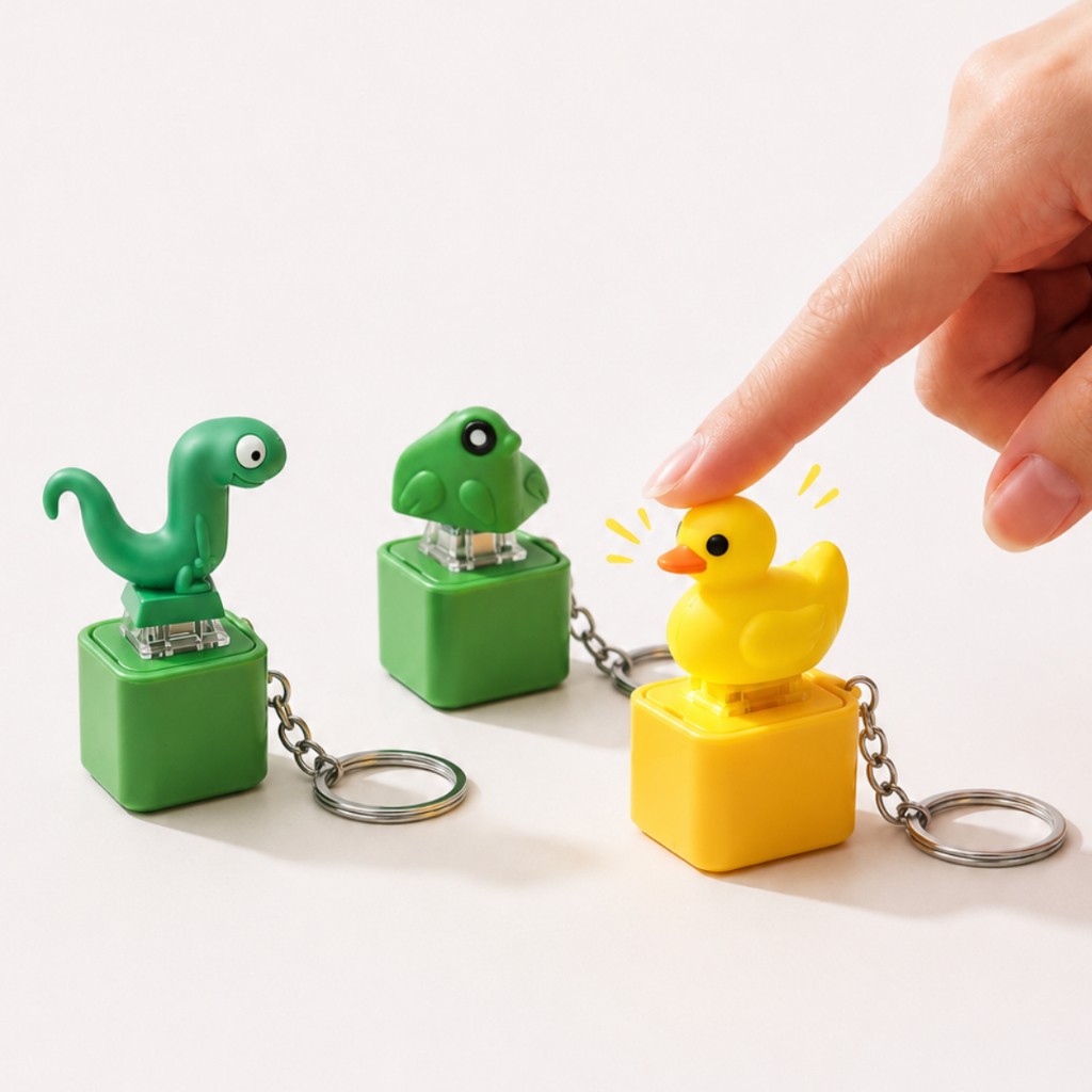 Chaveiro Sapo com Som Recarregável Divertido Criativo Pingente para Bolsa Mochila Chaves Presente Fofo